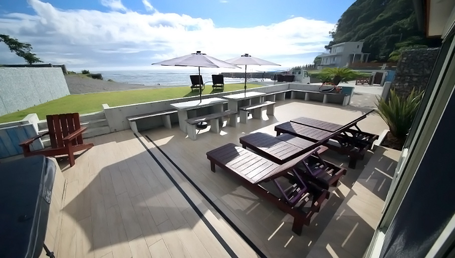 ビーチキャビン　テラスの様子